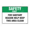 Keep This Area Clean Safety First Sign| Protector FireSafety