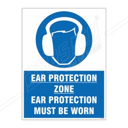 Ear Protection Zone Site Safety Sign| Protector FireSafety