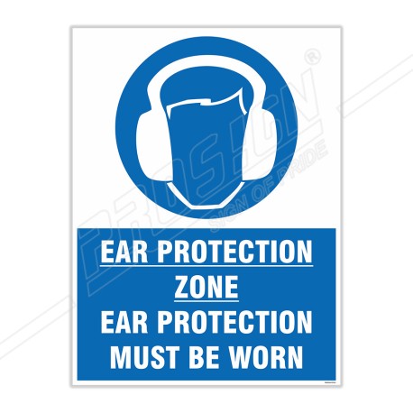 Ear Protection Zone Site Safety Sign| Protector FireSafety