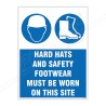 Hard Hat And Footwear Must Be Worn Site Safety Sign| Protector FireSafety