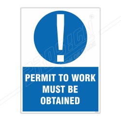 Permit To Work Must Be Obtained Site Safety Sign| Protector FireSafety
