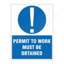 Permit To Work Must Be Obtained Site Safety Sign| Protector FireSafety