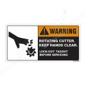 Rotating Cutting Keep Hands Clear Machine Safety Label| Protector FireSafety