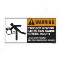 Moving Parts Can Sever Injury Machine Safety Label| Protector FireSafety