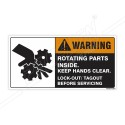 Rotating Parts Inside Machine Safety Label| Protector FireSafety