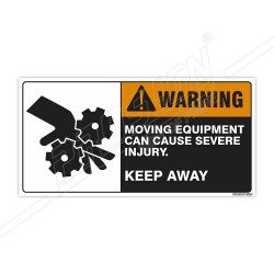 Moving Equipment Can Severe Injury Machine Safety Label| Protector FireSafety