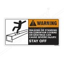 Walking Or Standing On Conveyer Can Cause Injury Machine Safety Label| Protector FireSafety