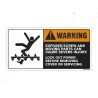Exposed Screw and Moving Parts Can Cause Injury Machine Safety Label| Protector FireSafety