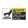 Hot Surface Contact With Skin May Cause Burns Machine Safety Label| Protector FireSafety