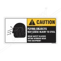 Flying Object May Cause Injury To Eyes Machine Safety Label| Protector FireSafety