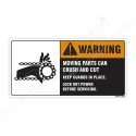 Moving Parts Can Crush And Cut Keep Guard In Place Machine Safety Label| Protector FireSafety
