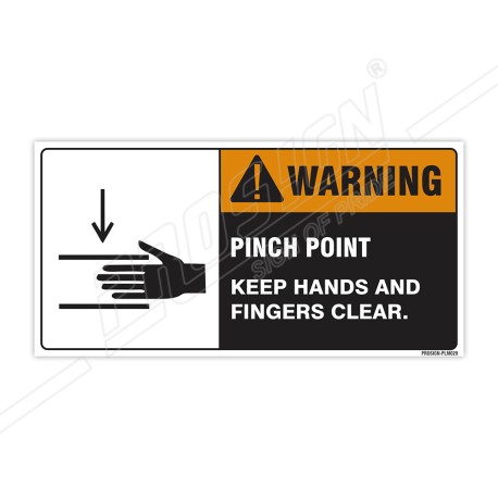 Pinch Point Keep Hands Fingers Machine Safety Label| Protector FireSafety