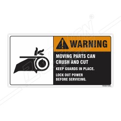 Moving Parts Can Crush And Cut Machine Safety Label| Protector FireSafety