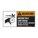 Moving Belt Can Crush Machine Safety Label| Protector FireSafety