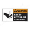 Risk Of Getting Cut Operate Carefully Machine Safety Label| Protector FireSafety