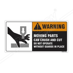 Moving Part Can And Crush Do Not Operate Without Guard In Place  Machine Safety Label| Protector FireSafety