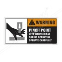 Pinch Point Keep Hand Clear During Operation Machine Safety Label| Protector FireSafety