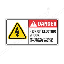 Risk Of Electric Shock Electrical Safety Label| Protector FireSafety