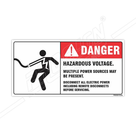 Multiple Power Sources May Be Present Electrical Safety Label| Protector FireSafety