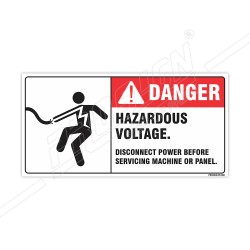 Disconnect Power Before Servicing Machine Or Panel Electrical Safety Label| Protector FireSafety