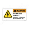 Hazardous Voltage Electrical Safety Label| Protector FireSafety