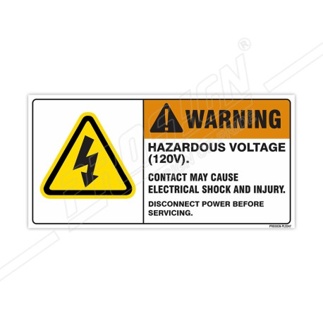 Hazardous Voltage Contact May Cause Electrical Shock And Injury Electrical Safety Label| Protector FireSafety