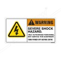 Severe Shock Hazard Electrical Safety Label| Protector FireSafety