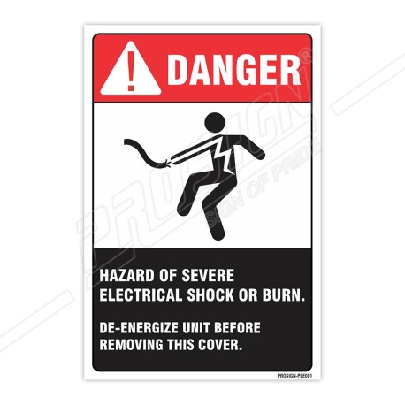 Hazardous Severe Electrical Shock Or Burn Electrical Safety Label| Protector FireSafety