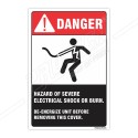 Hazardous Severe Electrical Shock Or Burn Electrical Safety Label| Protector FireSafety