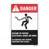 Hazardous Severe Electrical Shock Or Burn Electrical Safety Label| Protector FireSafety