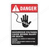 Hazardous Voltage Cause Severe Injury Or Death Electrical Safety Label| Protector FireSafety