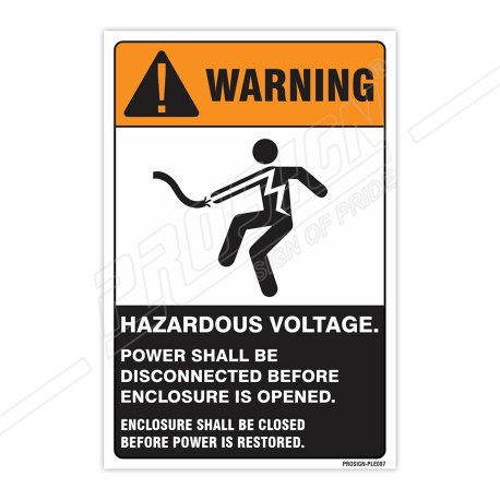 Power Shall Be Disconnected Before Enclosure Is Opening Electrical Safety Label| Protector FireSafety