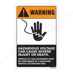 Hazardous Voltage Can Severe Injury Or Death Electrical Safety Label| Protector FireSafety