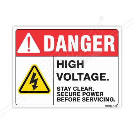 Stay Clear Secure Power Before Servicing Electrical Safety Label| Protector FireSafety