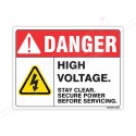 Stay Clear Secure Power Before Servicing Electrical Safety Label| Protector FireSafety