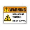 Hazardous Voltage Keep Away Electrical Safety Label| Protector FireSafety
