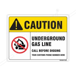 Underground Gas Line Electrical Safety Label| Protector FireSafety
