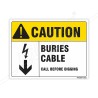 Buries Cable Call Before Digging Electrical Safety Label| Protector FireSafety