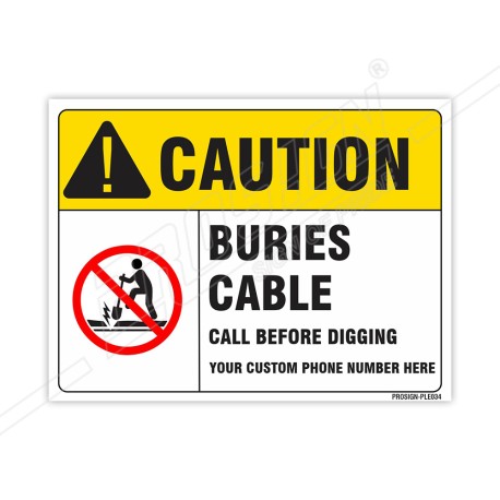 Buries Cable Call Before Digging Electrical Safety Label| Protector FireSafety
