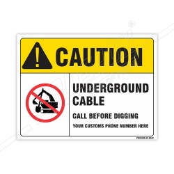 Underground Cable Call Before Digging Electrical Safety Label| Protector FireSafety
