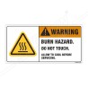 Burn Hazard Do Not Touch Hazardous Label| Protector FireSafety