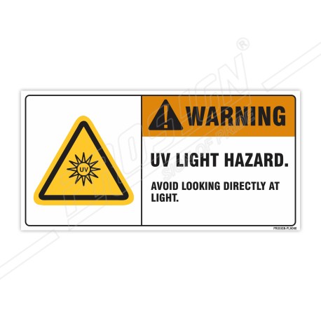 UV Light Hazard Avoid Looking Directly At Light Hazardous Label| Protector FireSafety