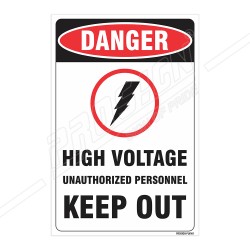 High Voltage Unauthorized Person Please Keep Out Safety Label| Protector FireSafety