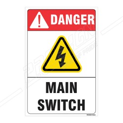 Main Switch Voltage Safety Label| Protector FireSafety
