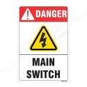 Main Switch Voltage Safety Label| Protector FireSafety