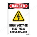 High Voltage Electrical Shock Hazard Safety Label| Protector FireSafety