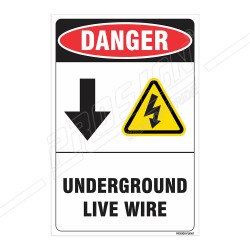 Underground Live Wire Voltage Safety Label| Protector FireSafety