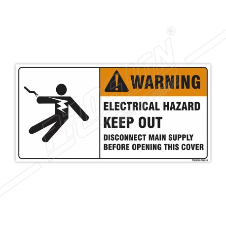 Electric Hazard Keep Out Voltage Safety Label| Protector FireSafety