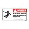 Electric Voltage Contact Will Cause Shock Or Burn Voltage Safety Label| Protector FireSafety