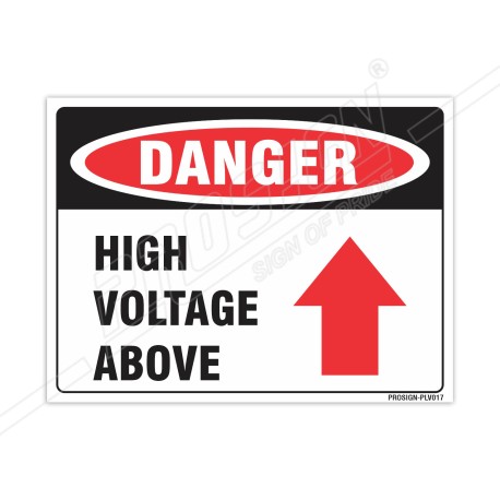 High Voltage Above Safety Label| Protector FireSafety